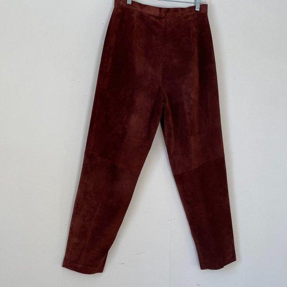 Lord & Taylor Suede Pants Trousers Rust Orange Brown vintage fits size 10-12 - Picture 4 of 14